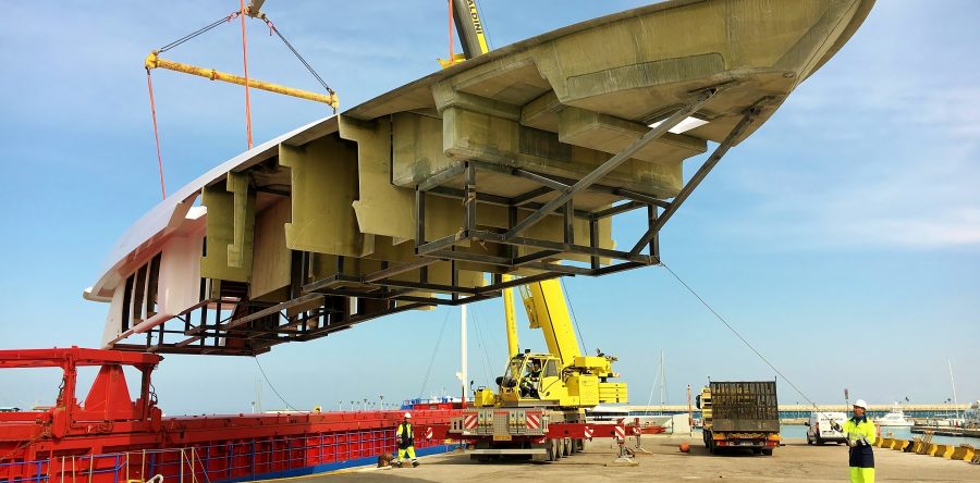 First commercial vessel at Fano